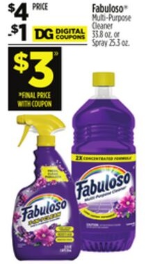 Fabuloso® Multi-Purpose Cleaner 33.8 oz. or Spray 25.3 oz.