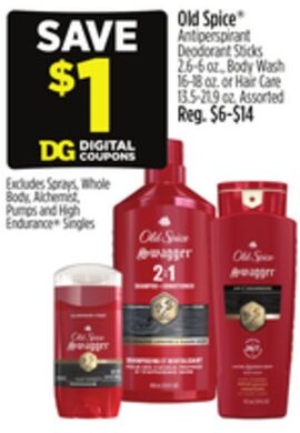 Old Spice® Antiperspirant Deodorant Sticks 2.6-6 oz., Body Wash 16-18 oz. or Hair Care 13.5-21.9 oz.