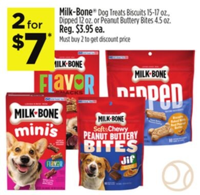 Milk-Bone® Dog Treats Biscuits 15-17 oz., Dipped 12 oz. or Peanut Buttery Bites 4.5 oz.