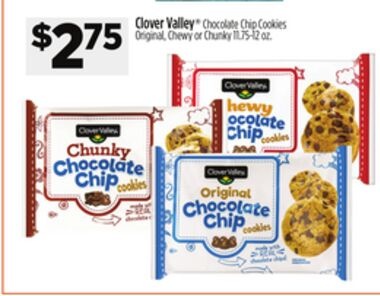 Clover Valley®Chocolate Chip Cookies Original, Chewy or Chunky