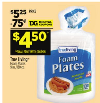 True Living® Foam Plates