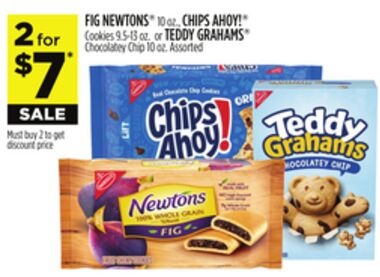 FIG NEWTONS® 10 oz., CHIPS AHOY!® Cookies 9.5-13 oz. or TEDDY GRAHAMS® Chocolatey Chip 10 oz.