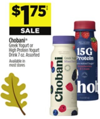 Chobani® Greek Yogurt or High Protein Yogurt Drink