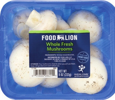 Food Lion Whole White Mushrooms