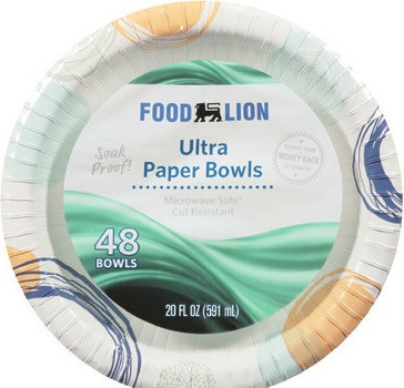 Food Lion Paper Plates or Bowls