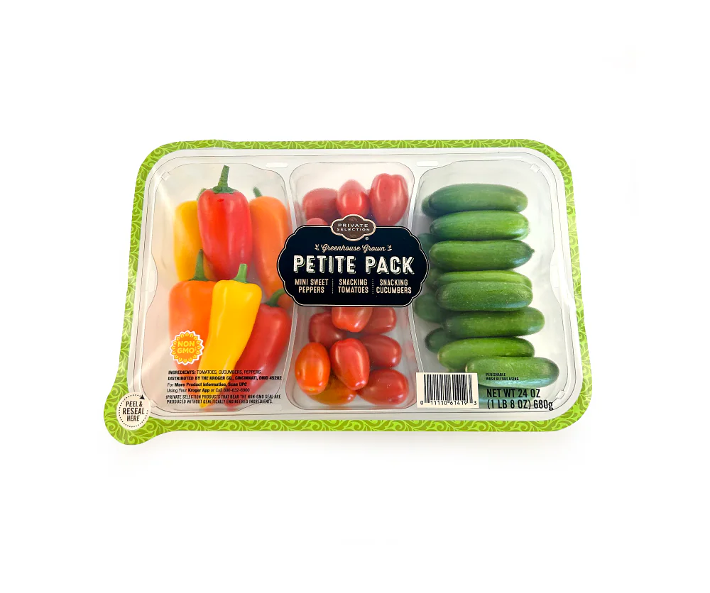 Cucumbers Tomatoes and Mini Sweet Peppers