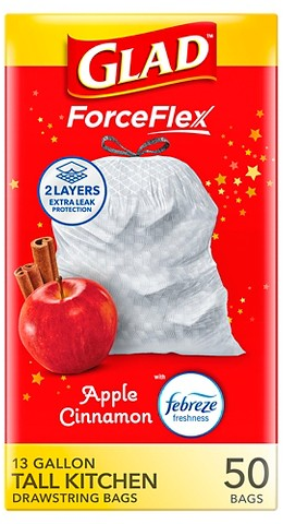 Glad ForceFlex 50-ct. 13-gal. tall kitchen trash bags