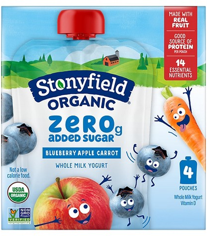 Stonyfield organic 4-pk. yogurt pouches