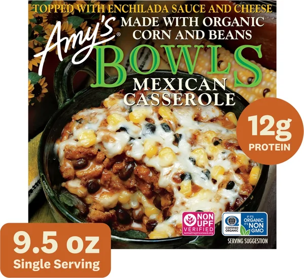 Amy's Frozen Meals, Mexican Casserole Bowl, Microwave Meals, 9.5 oz
