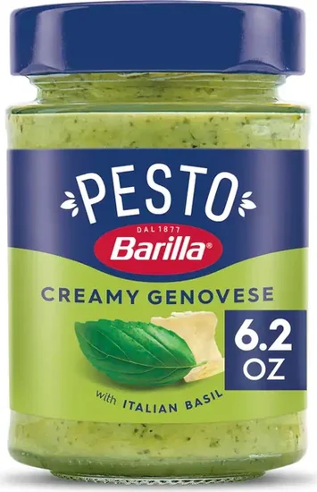 Barilla Creamy Genovese Pesto with Italian Basil Pasta Sauce and Spread