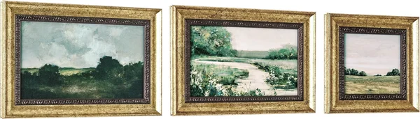 BBD 3pc Mini Framed Vintage Landscape Wall Art Set