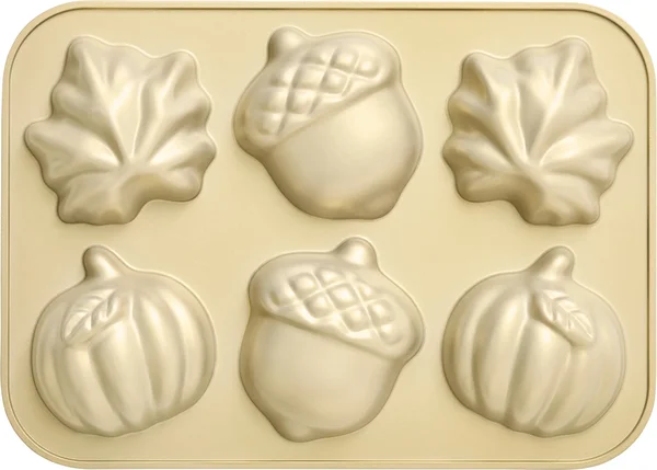 Better Homes & Gardens 12x8-Inch Nonstick Cast Aluminum Fall Cakelet Pan with 6 Fall-Shaped Molds