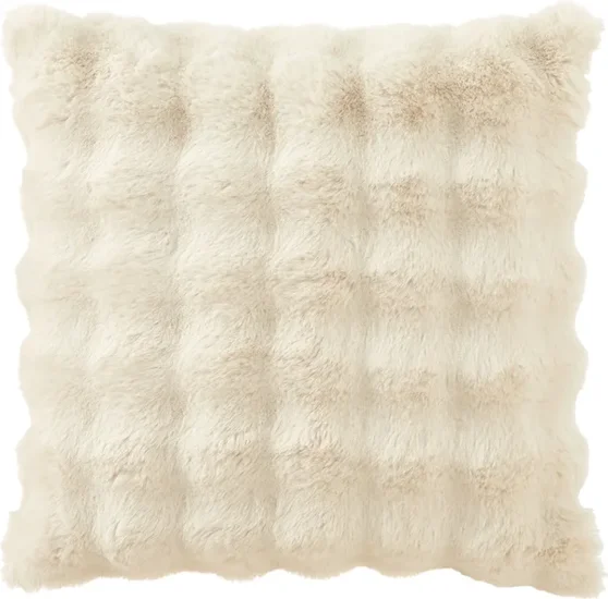 Better Homes & Gardens 22" x 22" Bubble Fur Decorative Pillow, Papyrus Beige