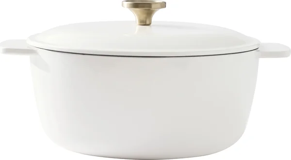 Better Homes & Gardens 5 Qt Cast-Iron Dutch Oven with Lid, Cream Enamel
