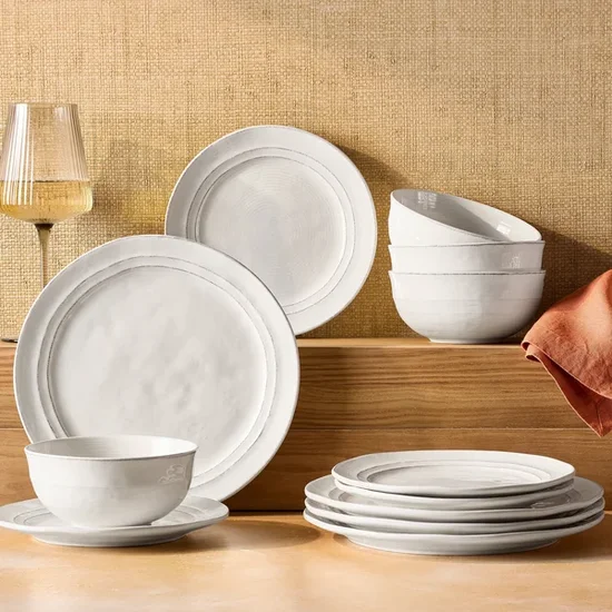 Better Homes & Gardens Artisan 12-Piece Stoneware Dinnerware Set (includes bowls)
