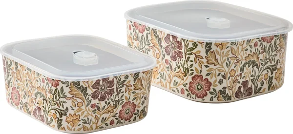 Better Homes & Gardens Edith Vine Floral 4-Piece Stoneware Baking Dish Set with Lids
