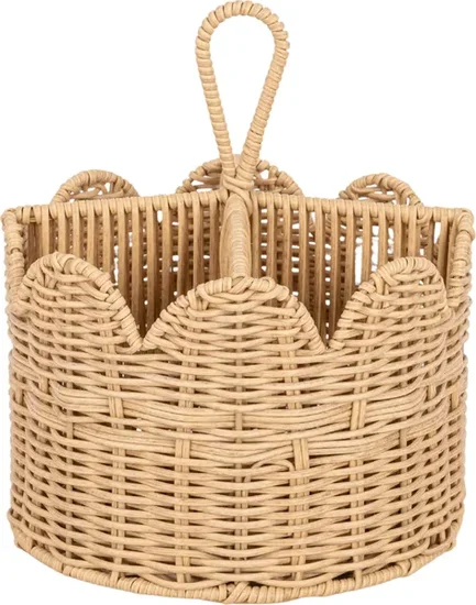Better Homes & Gardens Round Rattan 4-Compartment Caddy