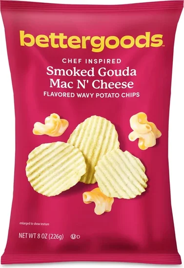 bettergoods Chef Inspired Smoked Gouda Mac N' Cheese Flavored Wavy Potato Chips