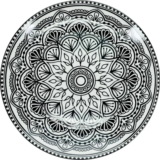 Black and White Mediterranean Pattern Plate, 10.5 in.