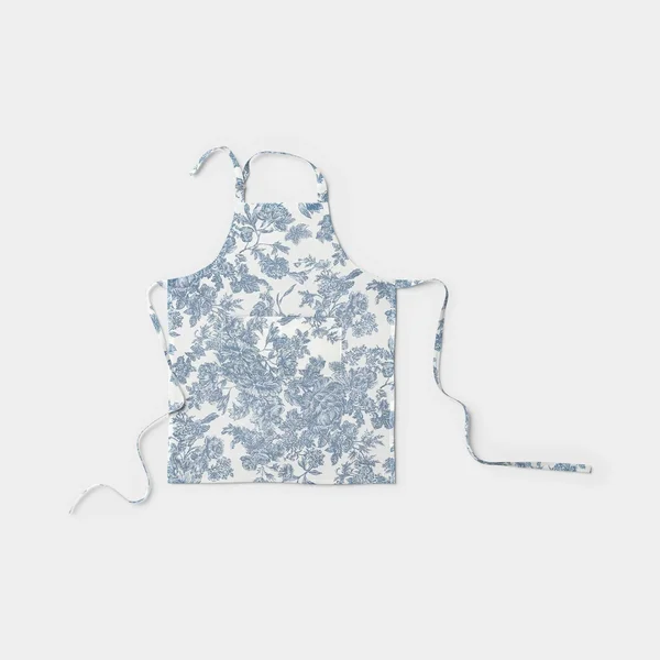 Blue Toile Floral Adult Apron