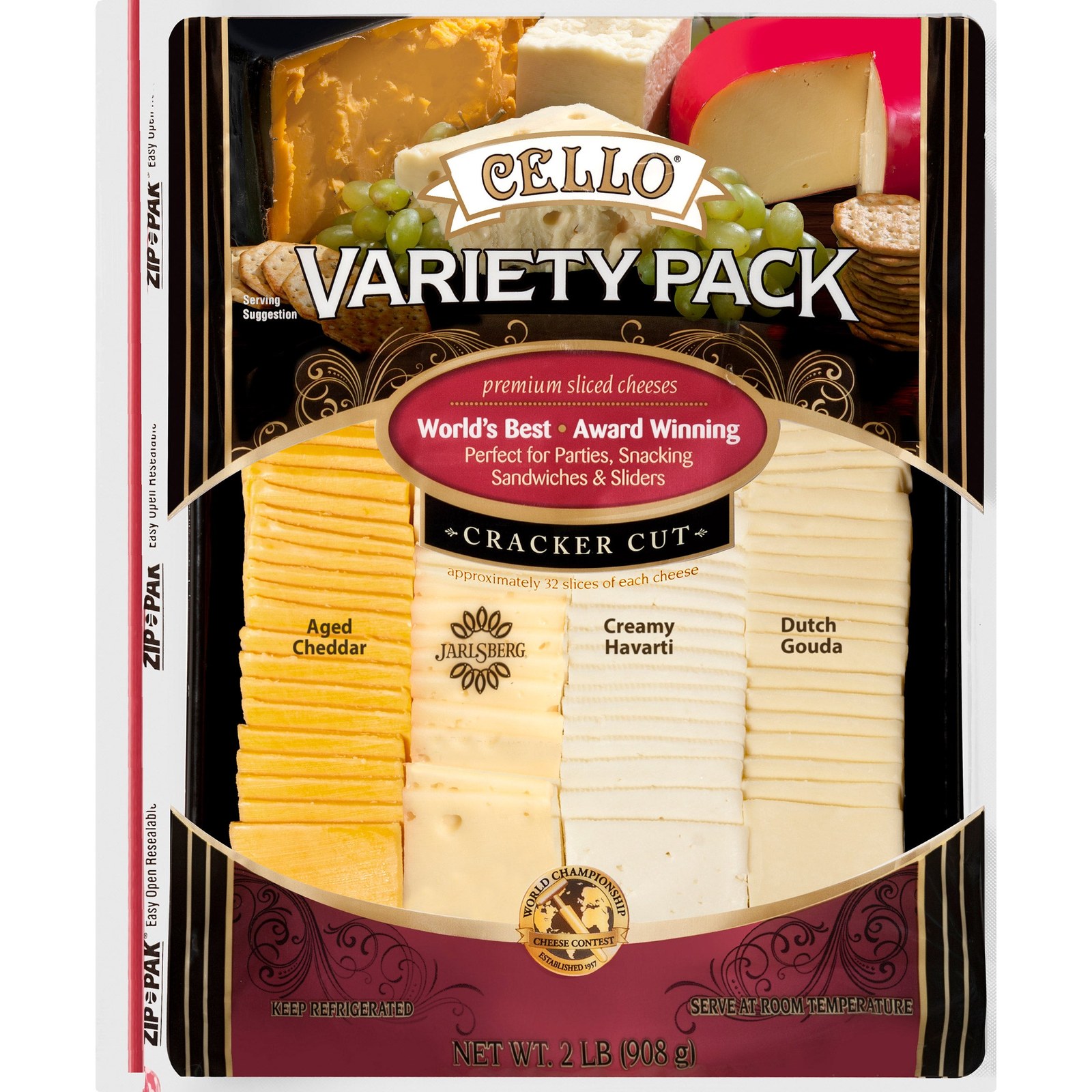 Cello Cracker Cut Cheese Tray, 2 lb