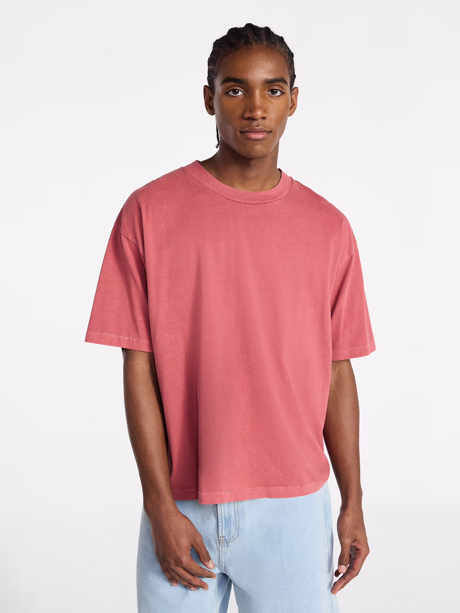 No Boundaries Men's and Big Men's Cotton Oversized Cropped Tee with Short Sleeves, XS-5XL