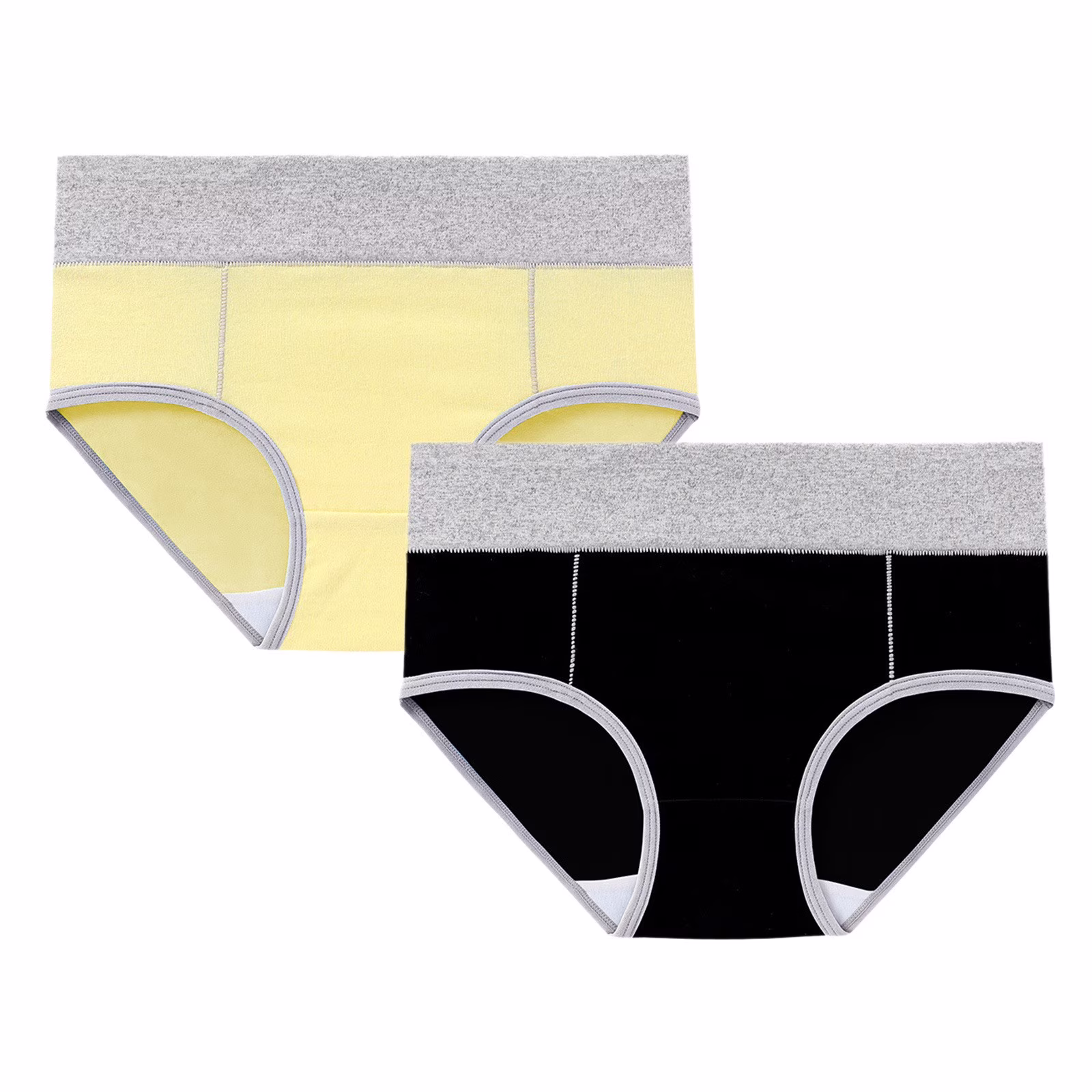 Seductiva Clothing Panties for Women Women's Cotton Underwear High Waist Briefs Soft Underpants Ladies Full Coverage 2 Pack