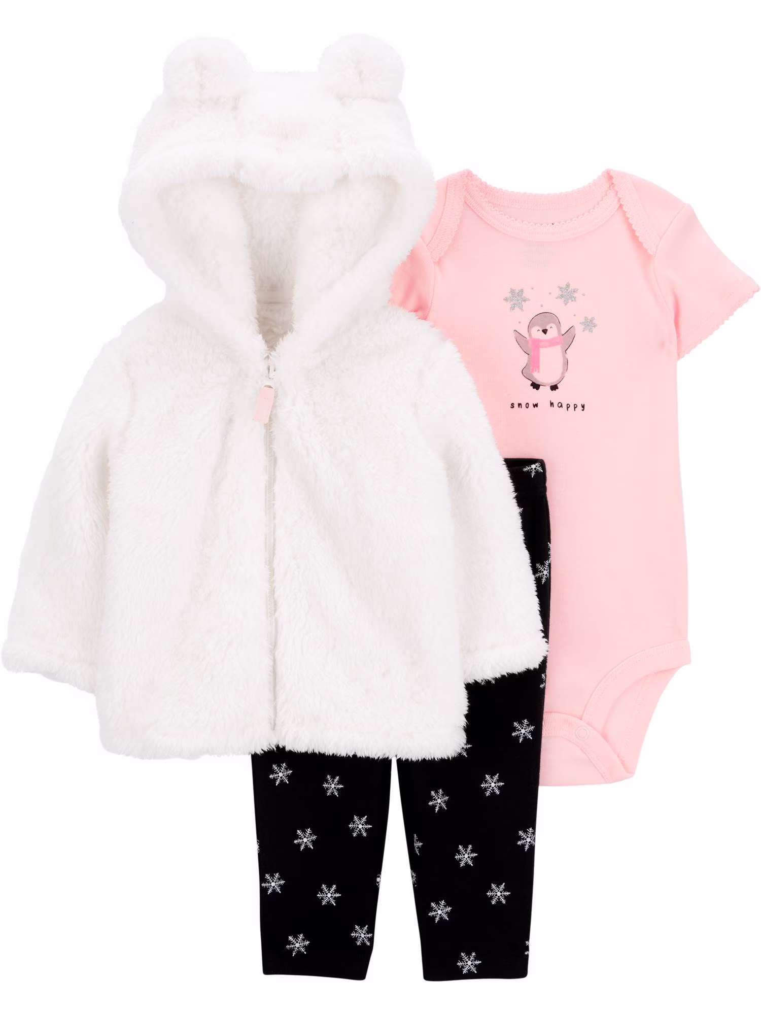 Carter's Child of Mine Baby and Toddler Girl Cardigan Outfit Set, 3-Piece, Sizes 0/3-24 Months
