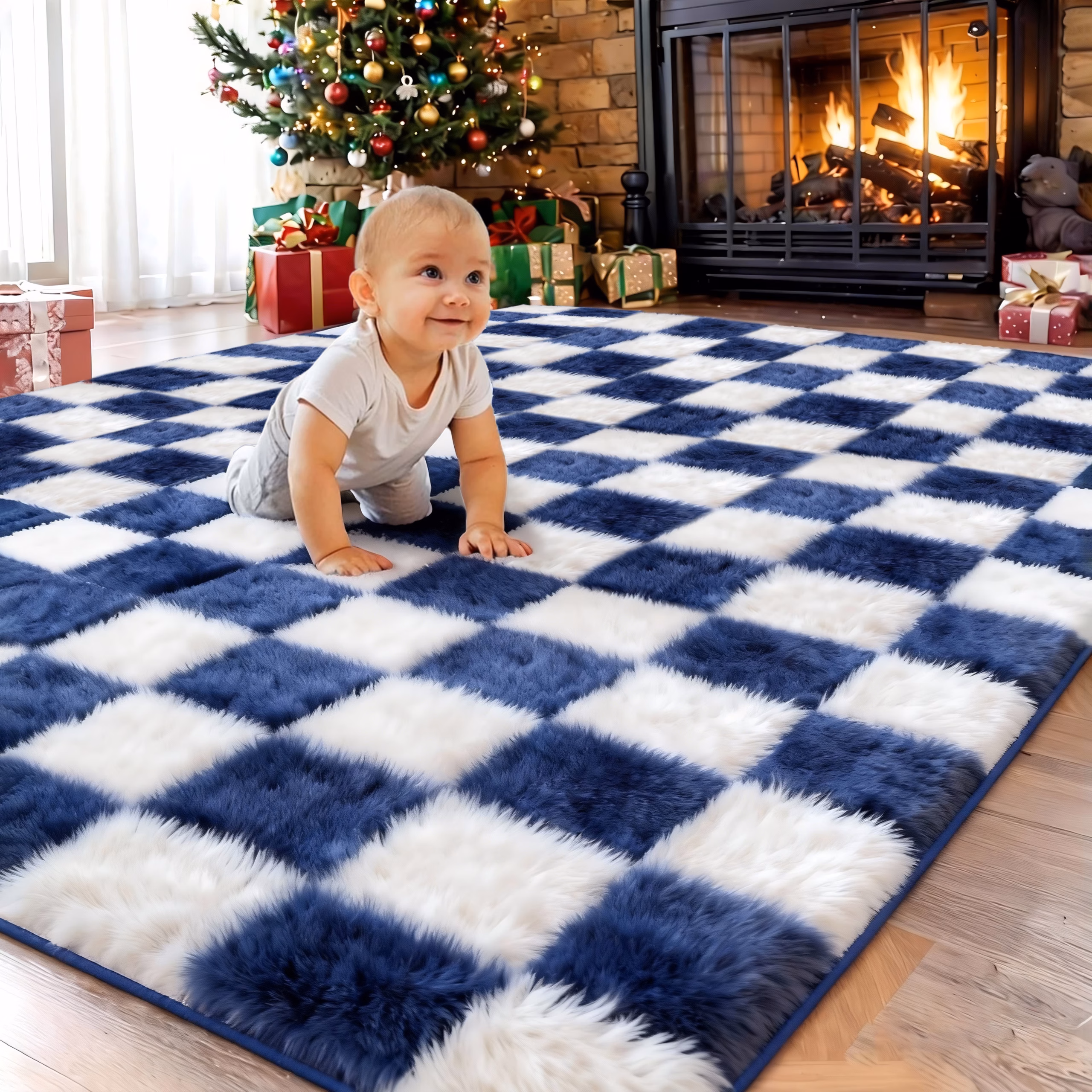 Blue and White Check