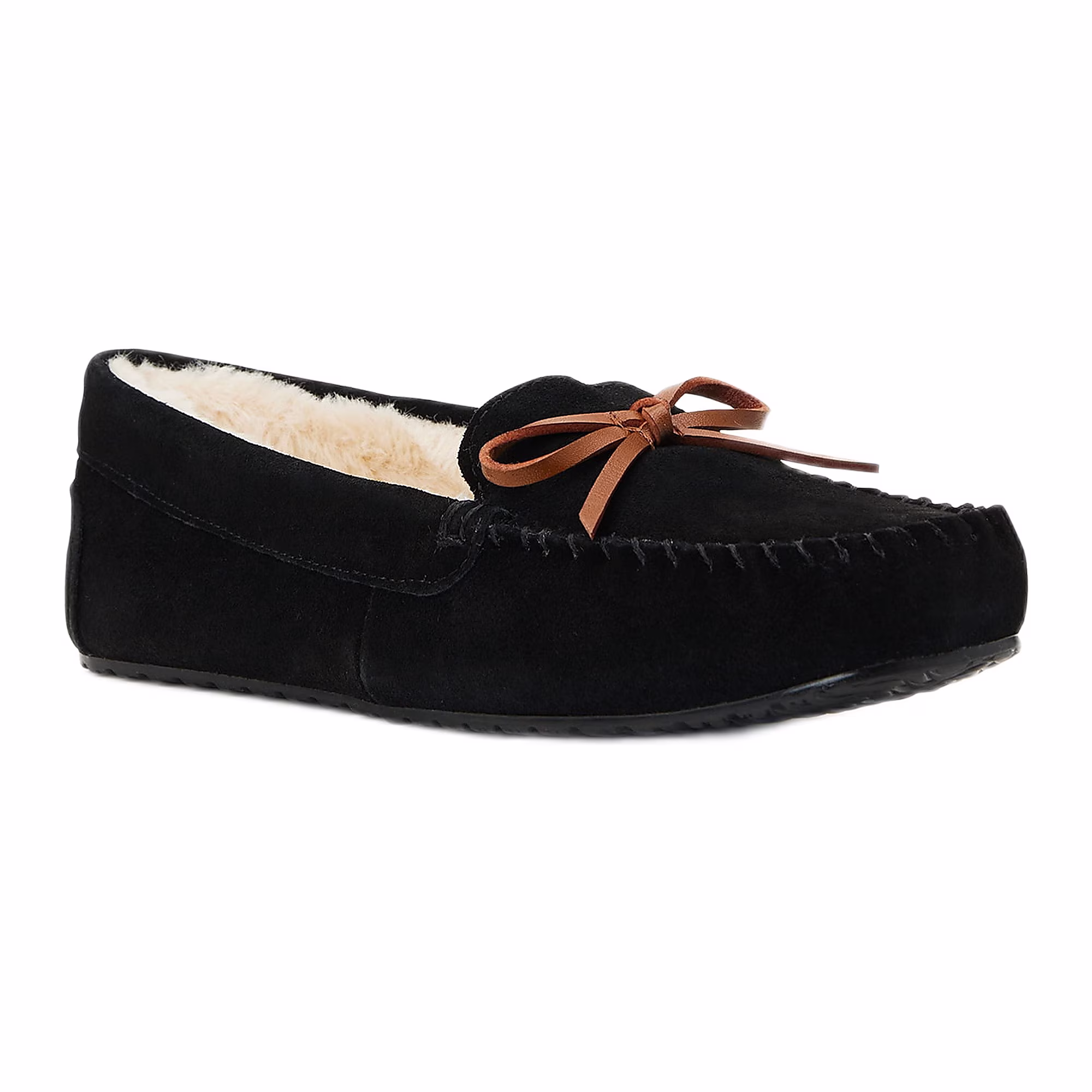 Joyspun Women's Suede Moccasin Slippers
