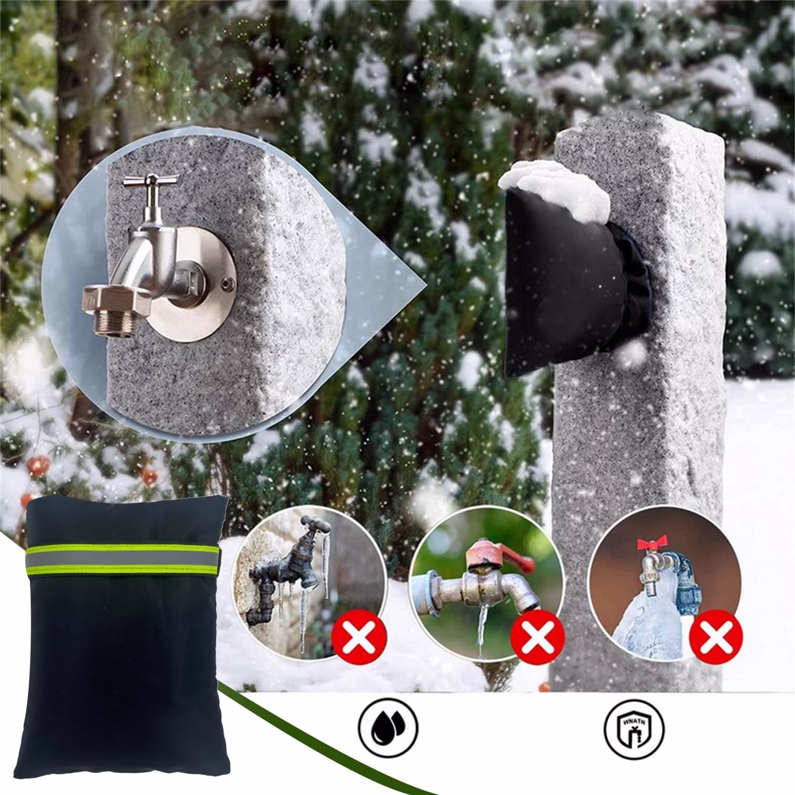 RKZDSR Outdoor Faucet Covers for Winter Freeze Protection, Thicken 6.2