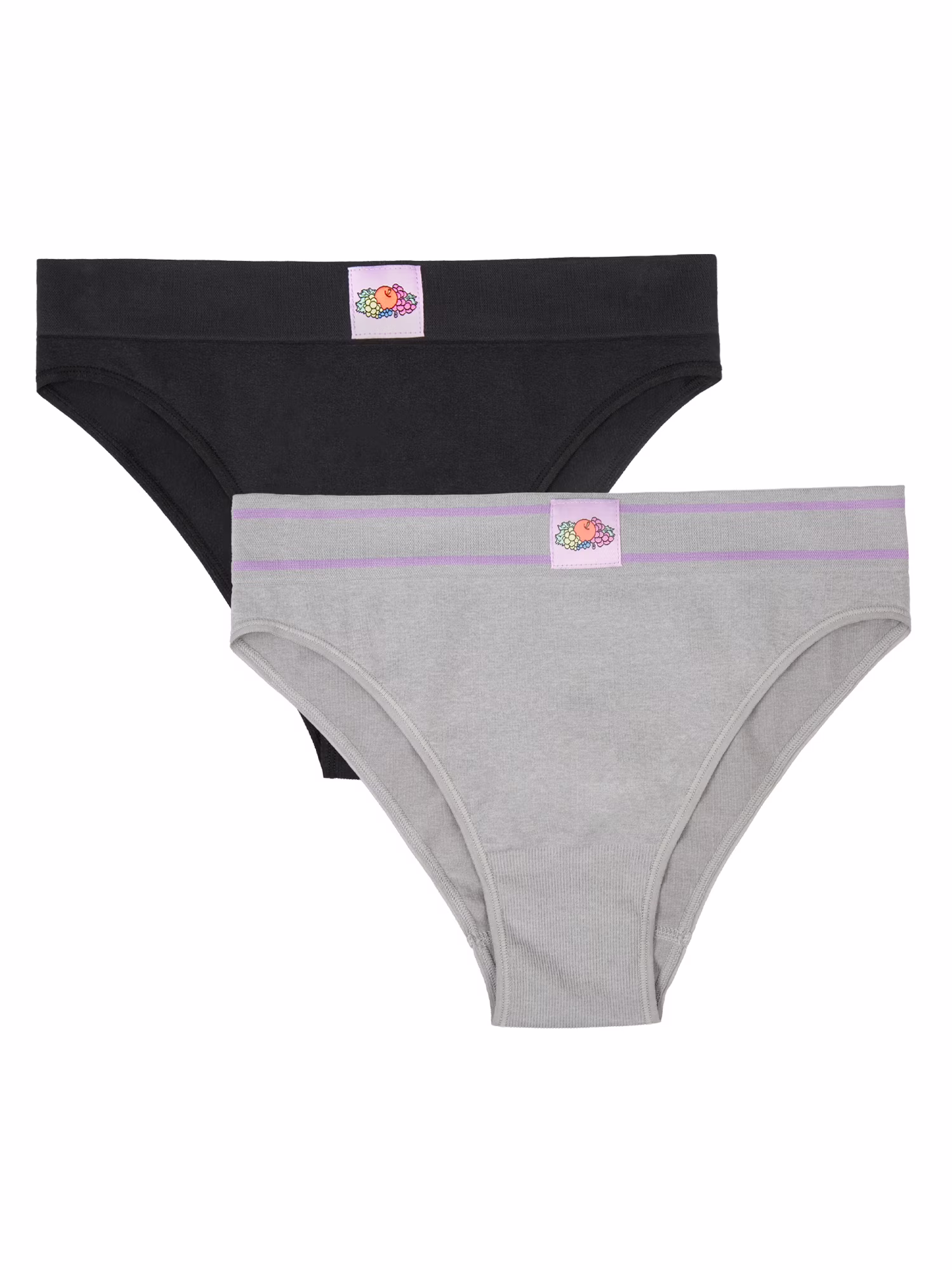 Fresh by Fruit of the Loom Juniors Riding High Seamless Bikini 2-Pack, Style FR132W, Sizes XS to 3XL