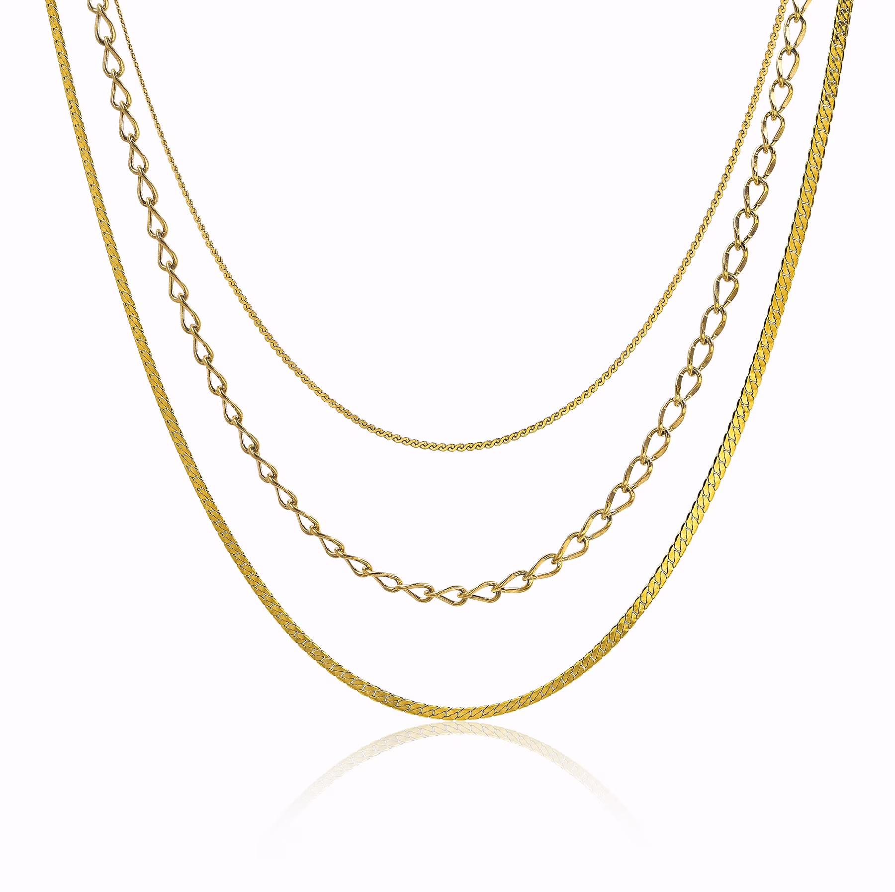 JeenMata Gift multipack 6 pc Women Necklace Pendant Jewelry Gift, Choker, Snake Chain, Curb Link, Trendy Layered Necklace, Adjustable Necklace Gift Set for Women