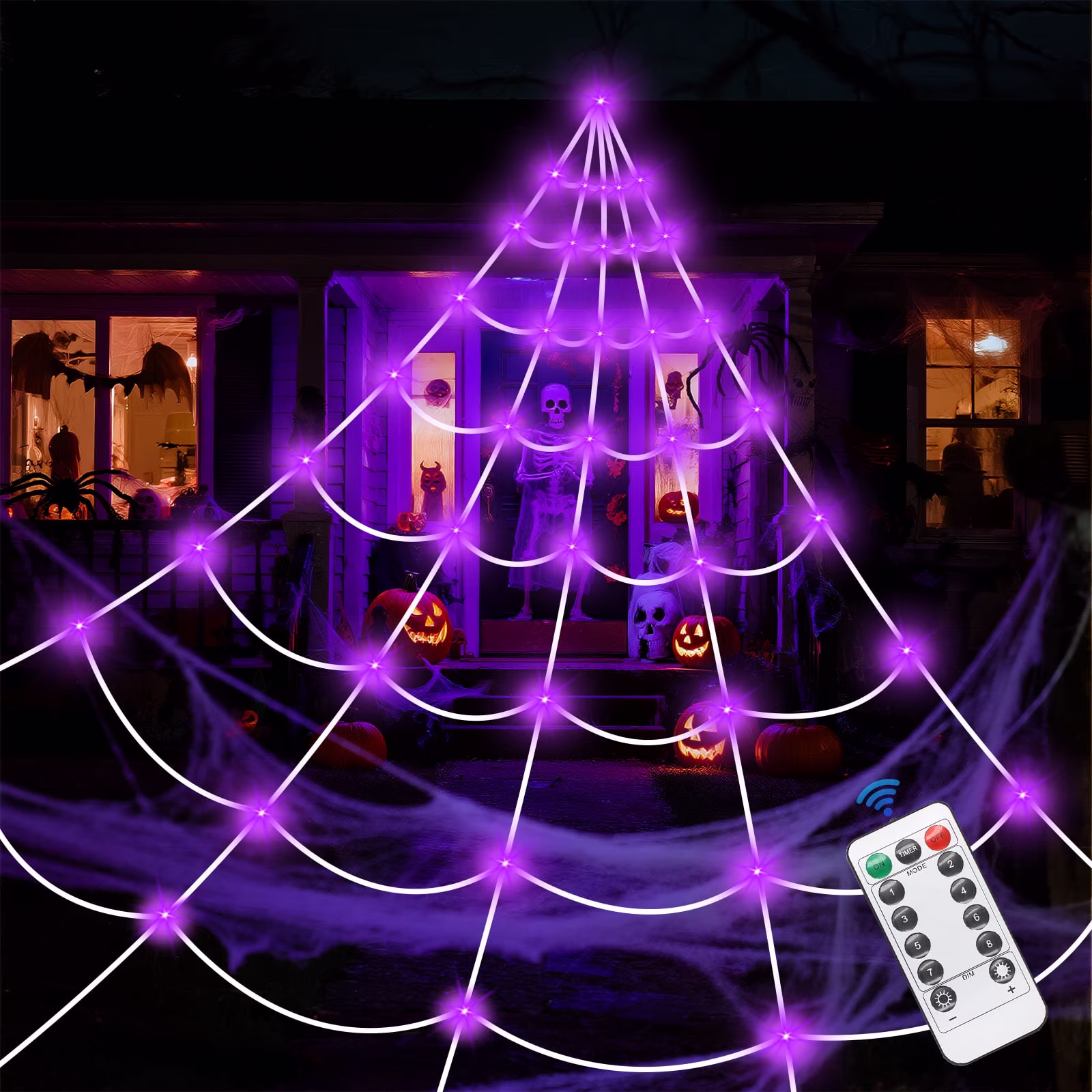 AGCAN Spider Webs Halloween Decorations Outdoor, 50