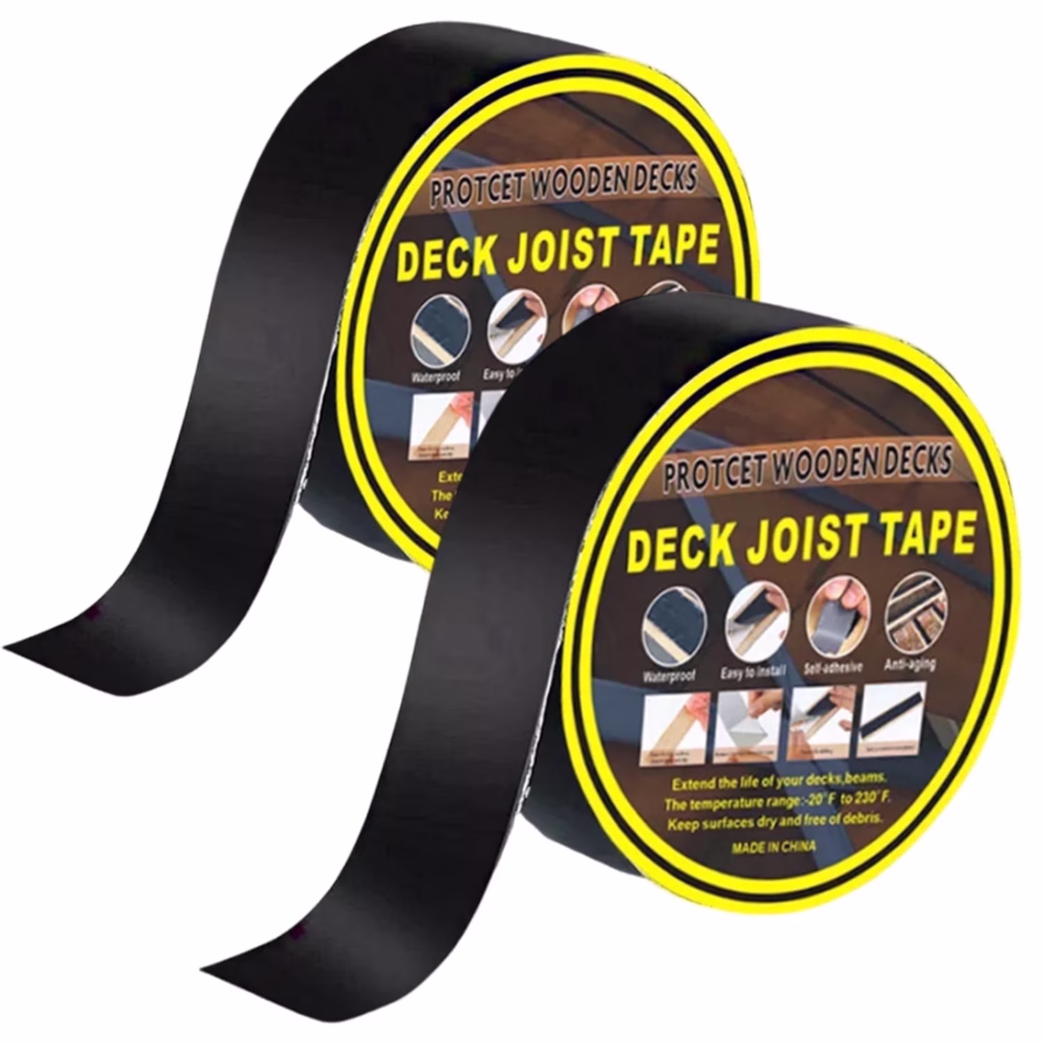 Ymokee 8PCS Waterproof Decking Joist Tape - Self-Adhesive Butyl Deck Tape
