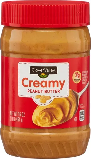 Clover Valley Creamy Peanut Butter - 16 oz Jar