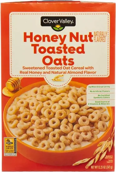 Clover Valley Honey Nut Toasted Oats Breakfast Cereal, 12.25 oz