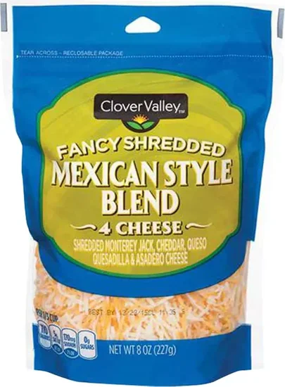 Clover Valley Mexican-Style 4 Cheese Blend, 8 oz Bag
