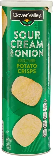 Clover Valley Potato Crisps, Sour Cream & Onion, 5.5 oz