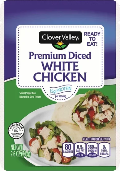 Clover Valley Premium Diced White Chicken, 2.6 oz