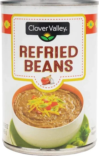 Clover Valley Refried Beans, 16 oz