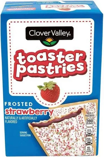 Clover Valley Toaster Pastries, Frosted Strawberry, 11 oz - 6 ct
