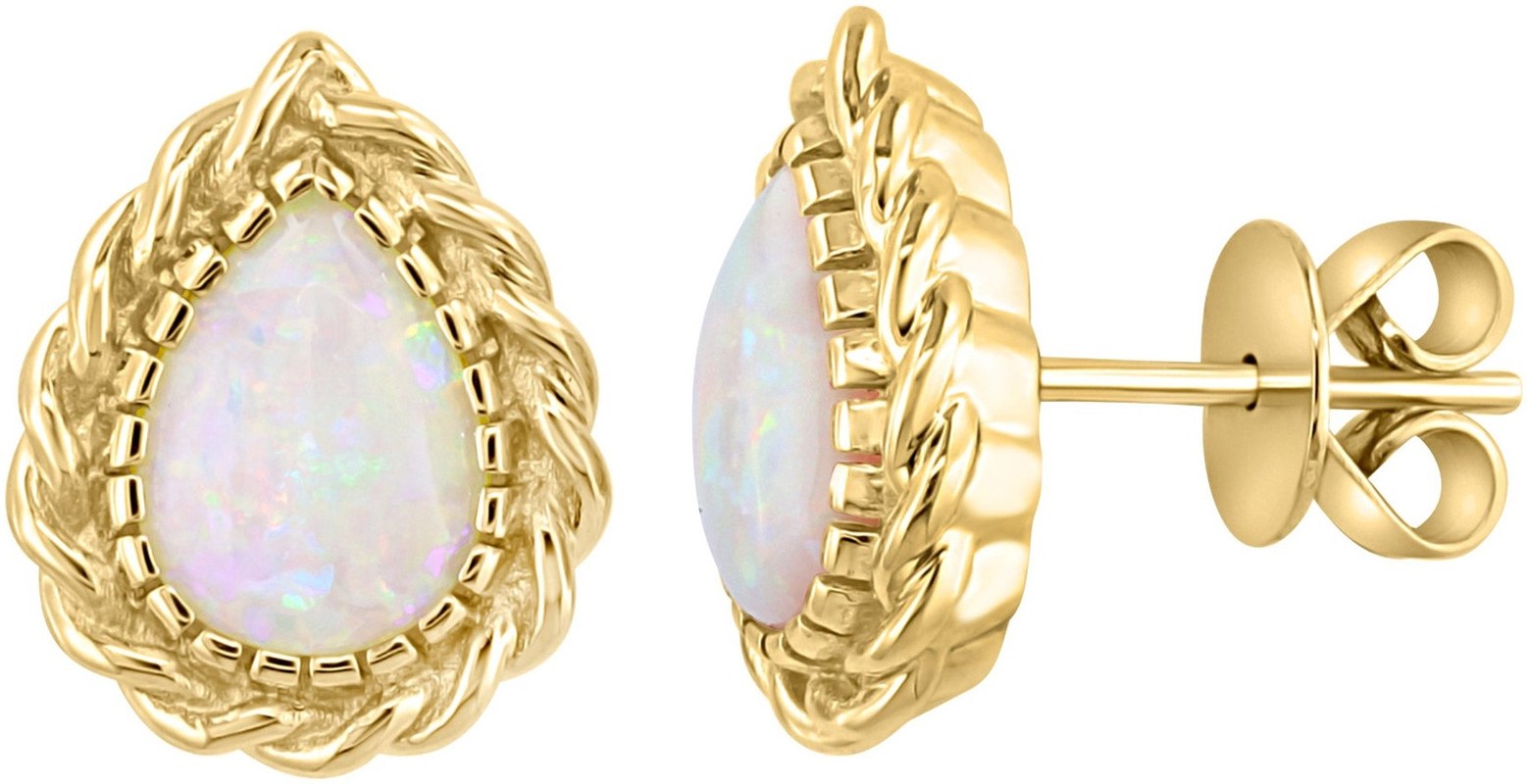 Australian Opal 14kt Yellow Gold Earrings