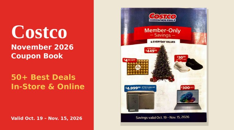 Costco November 2026 coupon book cover, savings valid October 19 to November 15