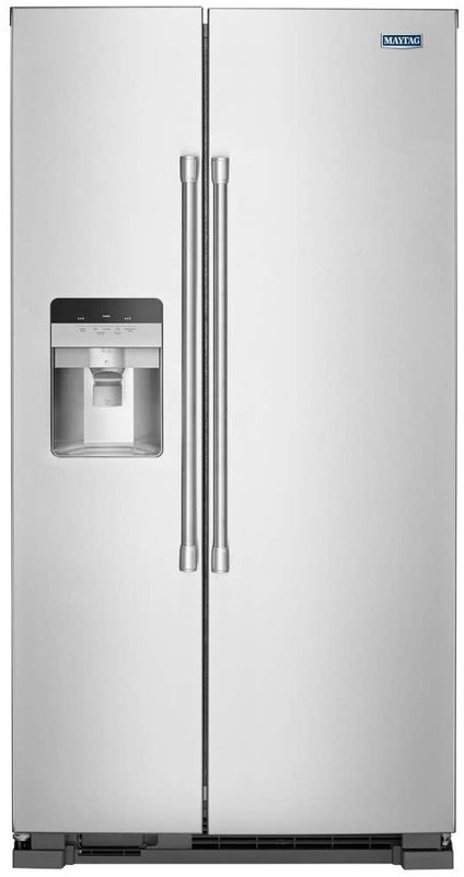 Maytag 25 cu. ft. Side-by-Side Refrigerator with Exterior Ice and Water Dispenser
