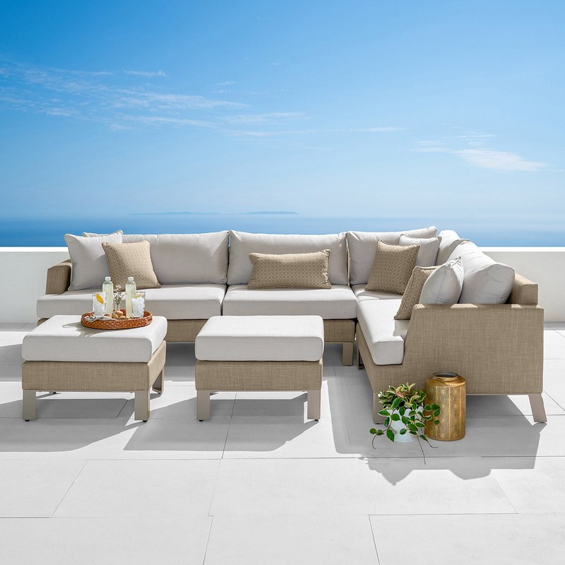 Modern Sling 6-piece Outdoor Patio Sectional Set