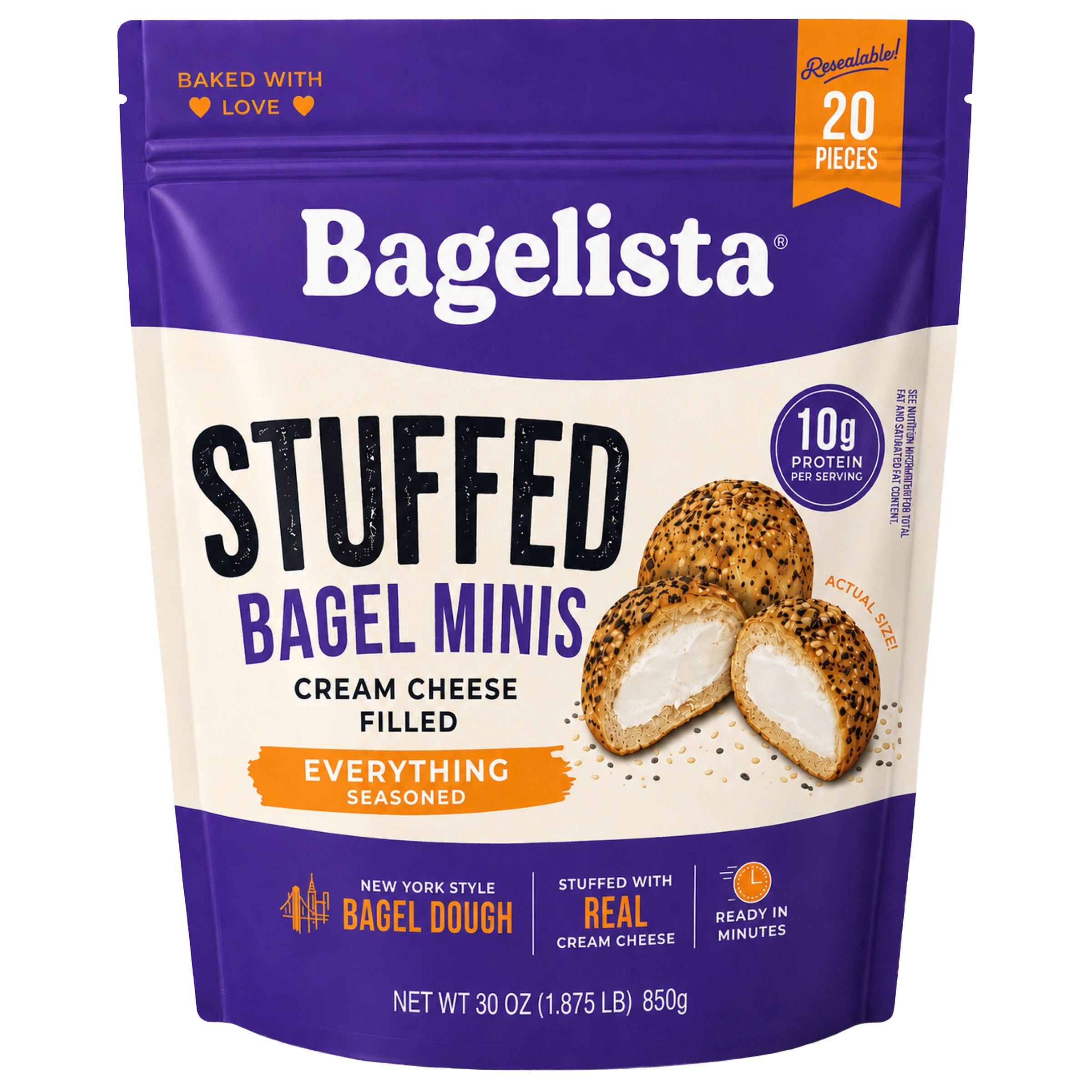 Bagelista Everything Seasoned Stuffed Bagel Minis