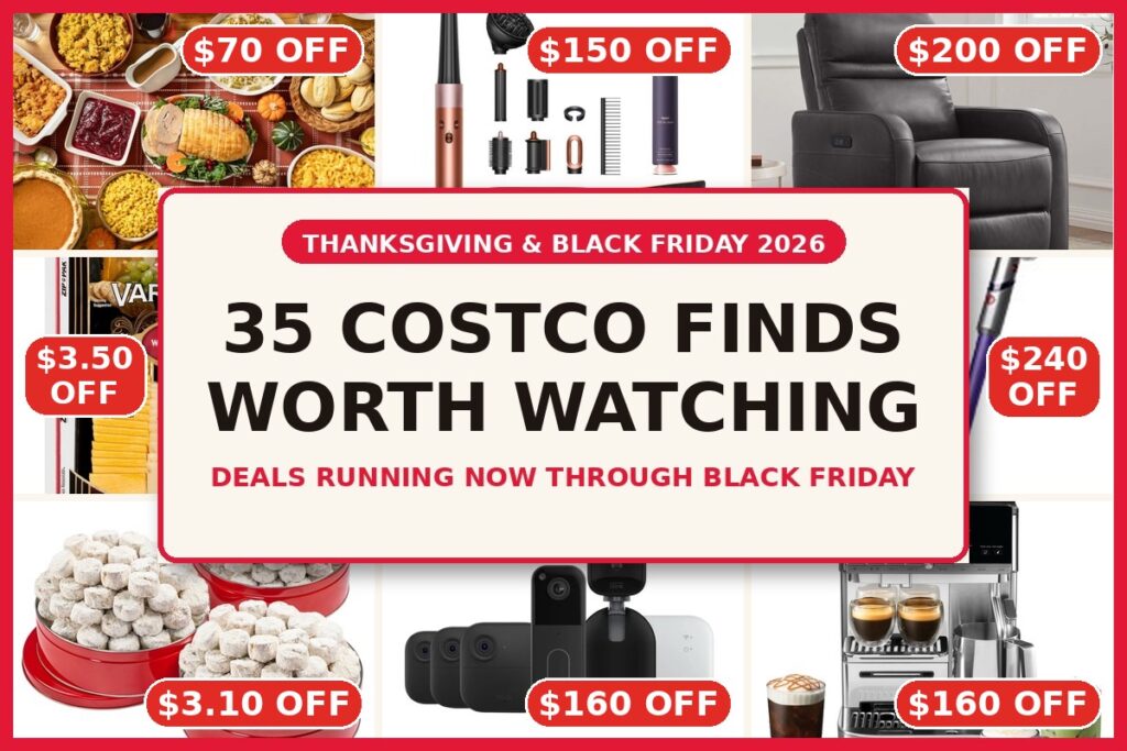 Costco Thanksgiving and Black Friday 2026 finds with dollars off each item
