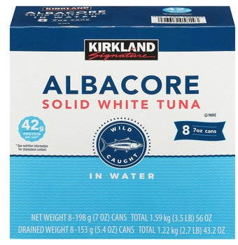Kirkland Signature, Albacore Solid White Tuna in Water, 7 oz, 8-Count