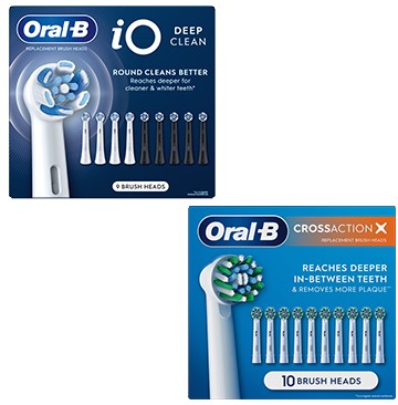 Oral-B iO Deep Clean 9 ct AND/OR CrossAction Replacement Brush Heads 10 ct